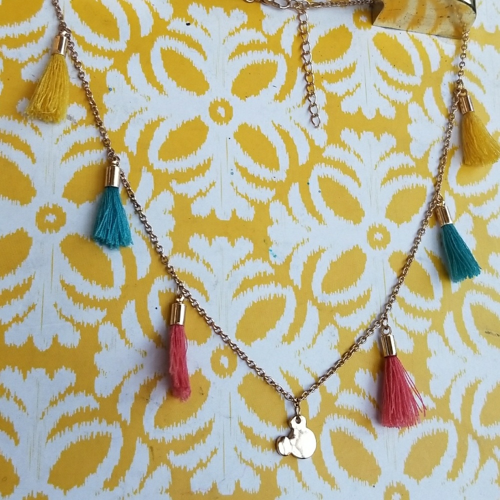 DISNEY MICKEY MOUSE TASSEL NECKLACE